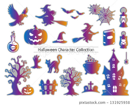 Halloween silhouette character set Halloween silhouette character set 131925938