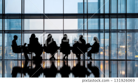 Business team collaborating in a strategy meeting in a modern office 131926069