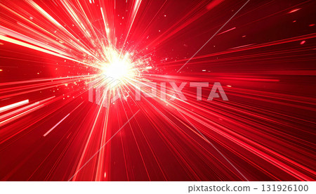 高速閃光的紅色能量爆炸 131926100