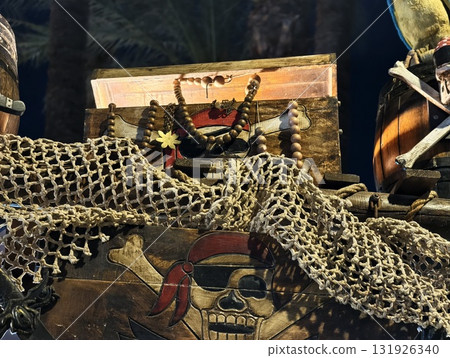 This Treasure Chest with a Pirate Motif and Nautical Decor is an eyecatching piece This Treasure Chest with a Pirate Motif and Nautical Decor is an eyecatching piece 131926340
