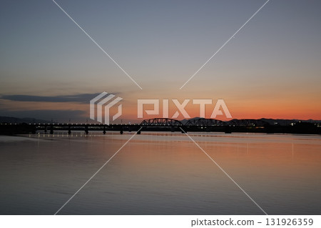 on the riverbed in the morning on the riverbed in the morning 131926359