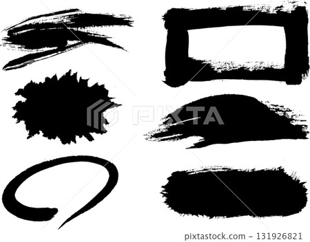 Ink brush stroke frame material set vector Ink brush stroke frame material set vector 131926821