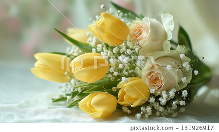 Yellow-themed flower arrangement Yellow-themed flower arrangement 131926917