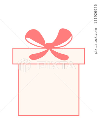 禮盒插圖，絲帶邊框，圖標，粉紅色，簡約 131926926