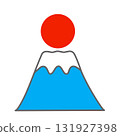 Simple Mt. Fuji and sunrise icon 131927398