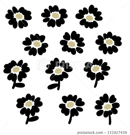 抽象可愛又簡單的花卉素材集合, 抽象可愛又簡單的花卉素材集合, 131927439