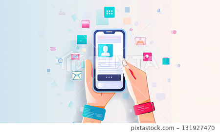 A user performing a verification task on their smartphone, highlighting the ease of digital authentication. 131927470