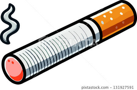 Illustration of a lit cigarette 131927591