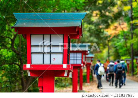 【東京】高尾山藥王院參道旁排列的燈籠 【東京】高尾山藥王院參道旁排列的燈籠 131927683