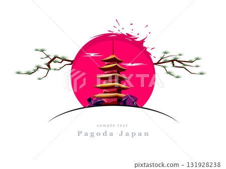 五重塔|描繪日本形象的現代藝術系列|歡迎來到日本 五重塔|描繪日本形象的現代藝術系列|歡迎來到日本 131928238