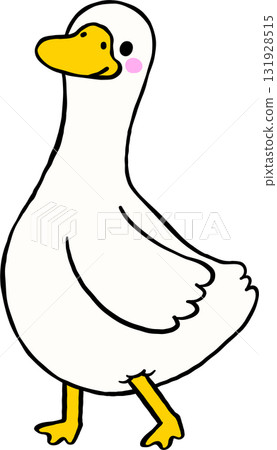 Illustration of Cartoon Silly Goosse Walking 131928515