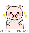 pig with pearl illustration 131928652