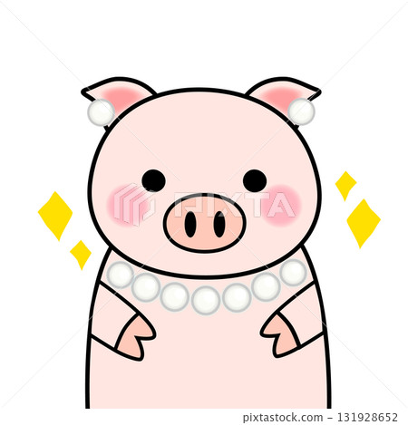 pig with pearl illustration pig with pearl illustration 131928652