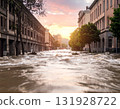 water flood in the city 131928722