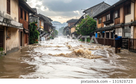 water flood in the city water flood in the city 131928723