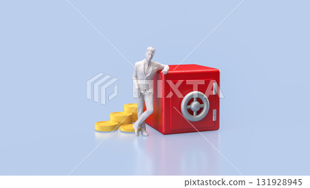 The Safe deposit box for Earn or Business concept 3d Rendering. The Safe deposit box for Earn or Business concept 3d Rendering. 131928945