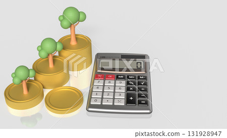 The Tree and coins for Earn or Business concept 3d Rendering. 131928947