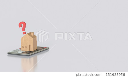 The House on Calculator for Property or real estate concept 3d Rendering. 131928956