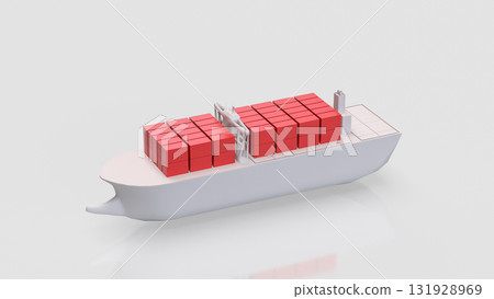 The Ship for Transport or Business concept 3d Rendering. 131928969