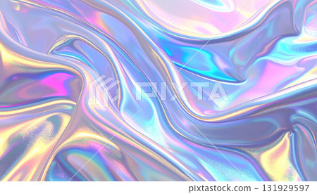 閃閃發光的淡彩虹波浪背景素材 閃閃發光的淡彩虹波浪背景素材 131929597