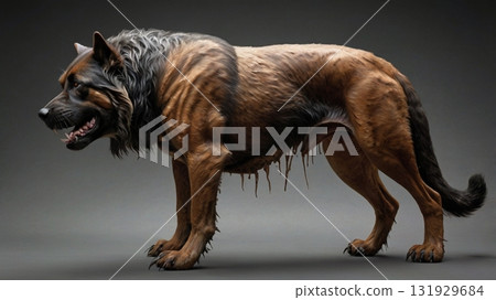 精美的數位藝術，描繪了塞伯魯斯守衛的秘密政府設施的大門 131929684