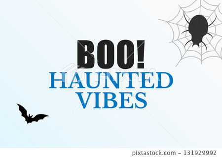 Haunted Vibes Halloween Typography Poster 131929992