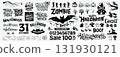 Happy Halloween silhouettes black and white collections ideas banner design elements white background 131930121