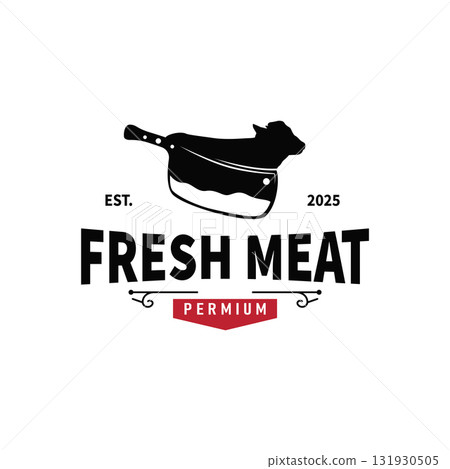 butchery logo meat cutting simple black silhouette meat illustration for template illustration design butchery logo meat cutting simple black silhouette meat illustration for template illustration design 131930505