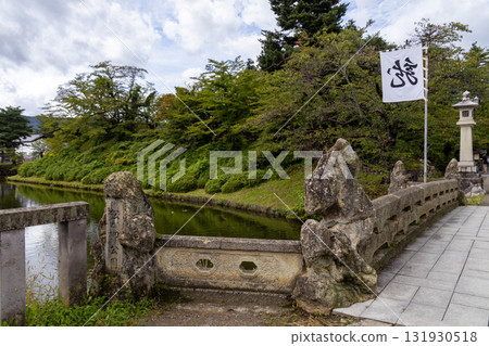 Maizuru Bridge at the Yonezawa Castle Ruins, a registered tangible cultural property Maizuru Bridge at the Yonezawa Castle Ruins, a registered tangible cultural property 131930518