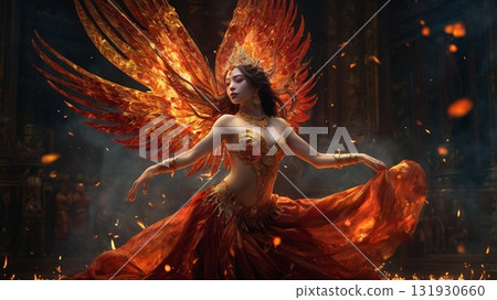 充滿火熱與激情的奇幻舞蹈－女主角演繹的神秘數位藝術 131930660