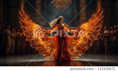 充滿火熱與激情的奇幻舞蹈－女主角演繹的神秘數位藝術 131930672