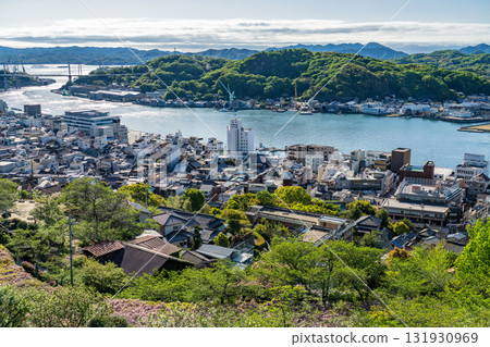 <Hiroshima Prefecture> Panoramic view of Onomichi cityscape and hilltop view 131930969