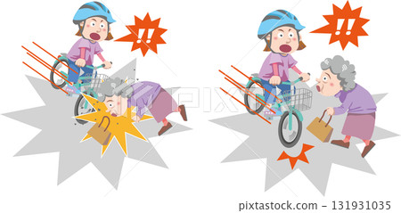 Bicycles <Collisions and near misses between bicycles (children) and pedestrians (elderly people)> 131931035