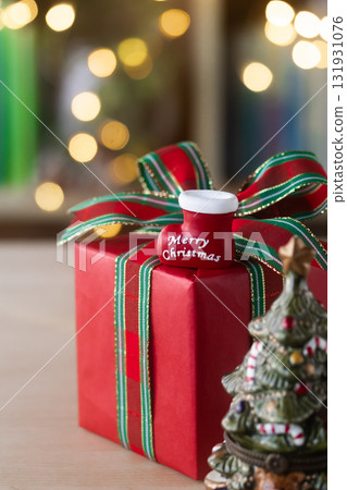 Christmas presents in illuminated bags 131931076