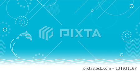 Ocean and dolphins seamless background illustration 131931167