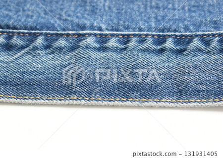 blue denim texture isolated on white background, jean fashion style 131931405
