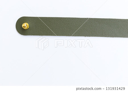 dark green leather strap isolated on white background 131931429