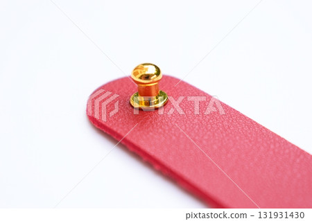 red leather strap isolated on white background 131931430
