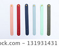 pastel colorful leather strap isolated on white background 131931431