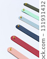 pastel colorful leather strap isolated on white background 131931432