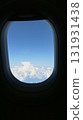 Scenery outside the window of a passenger plane, beautiful blue sky and white cloud view 131931438