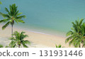 beautiful beach with palm tree and white sand in summertime 131931446