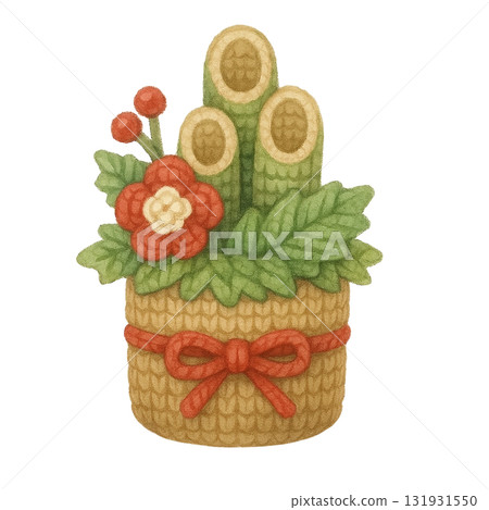 [New Year] Kadomatsu crochet illustration 131931550