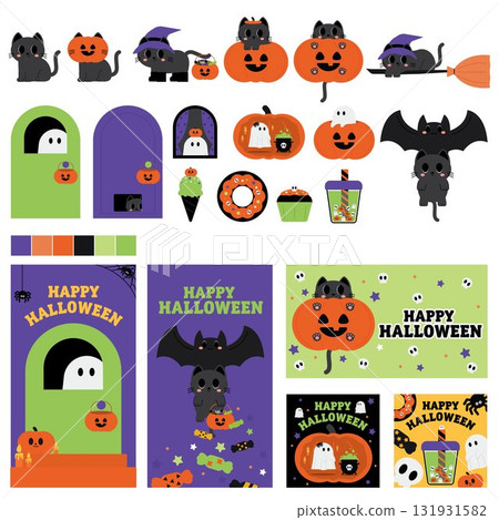 Black cat halloween 131931582