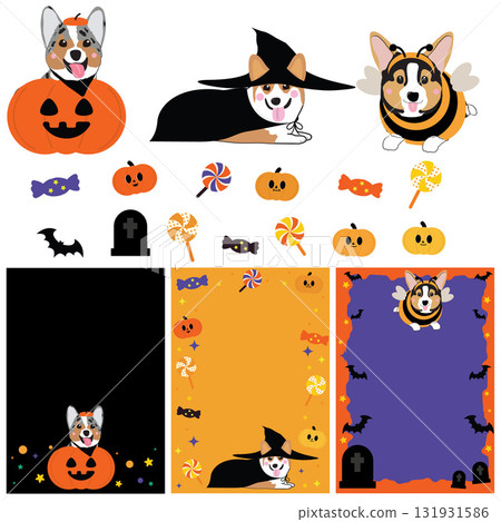 Mixed corgi halloween Mixed corgi halloween 131931586
