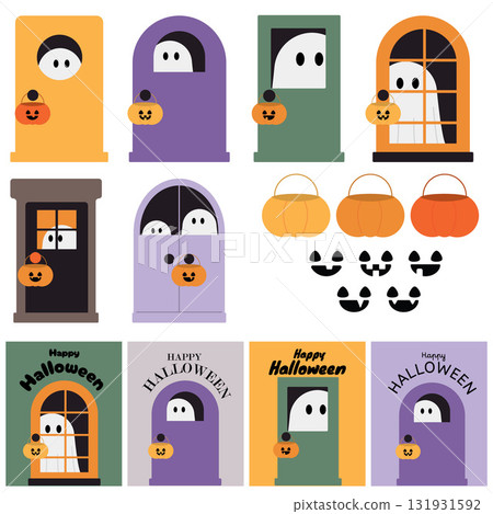 Door and ghost halloween Door and ghost halloween 131931592