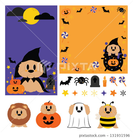 Cute golden dog halloween Cute golden dog halloween 131931596