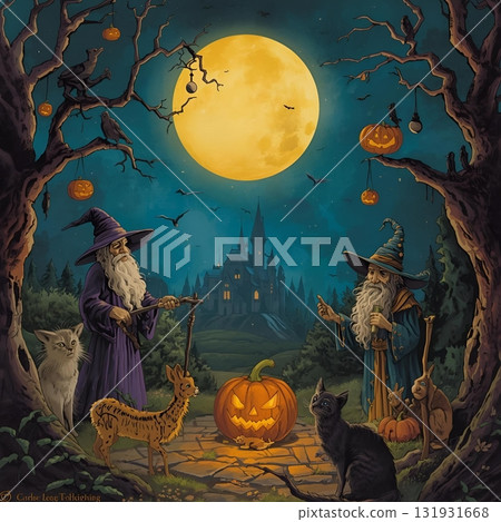 Halloween night scene 06 131931668
