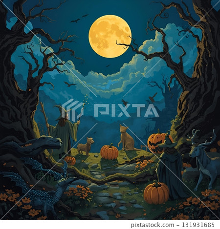 Halloween Night Scene 21 Halloween Night Scene 21 131931685