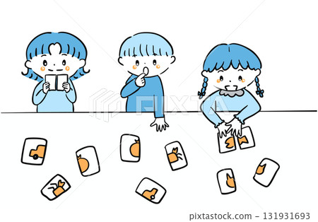 兒童玩紙牌的插圖 / 寓教於樂 / 治療性教育和兒童保育材料 131931693